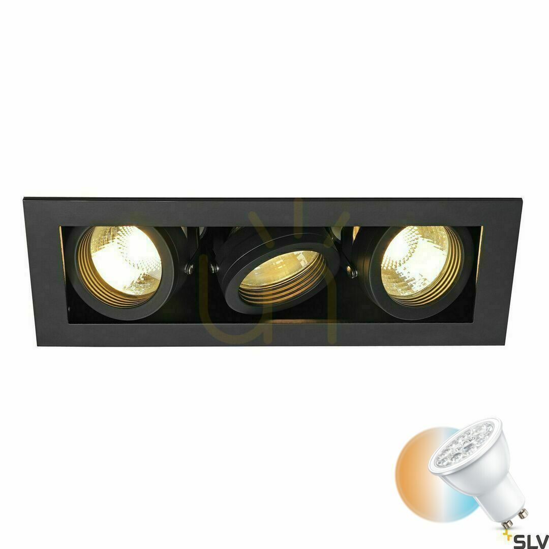 Sprawdź Oprawa wpuszczana SLV KADUX 3 czarna GU10 50W 230V 115530 Oprawa wpuszczana SLV KADUX 3 czarna GU10 50W 230V 115530