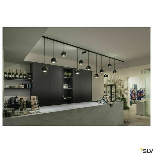 Sprawdź Lampa wisząca do szynoprzewodu 1-fazowego SLV Light Eye 150 czarna/chrom GU10 1000713