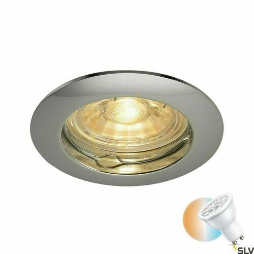 Sprawdź Oprawa wpuszczana SLV PIKA chrom GU10 50W 230V 1000715