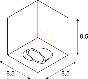 Oprawa sufitowa TRILEDO Square CL 1002013 czarna, GU10 max 10 W, obrót 350°/wychył 20° small 4