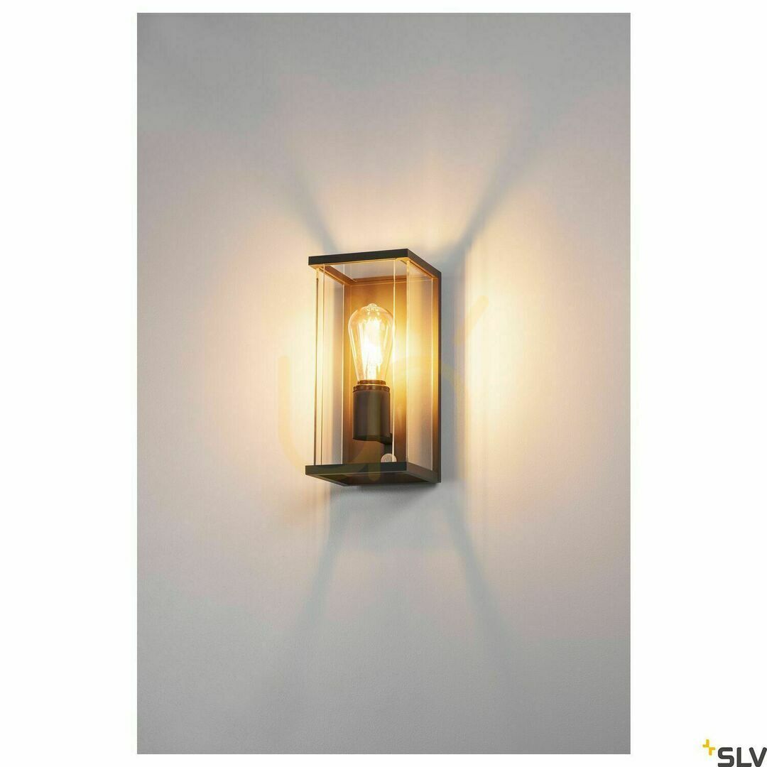 Pokaż Lampa ogrodowa ścienna SLV QUADRULO E27 antracyt IP44 1002402 Lampa ogrodowa ścienna SLV QUADRULO E27 antracyt IP44 1002402