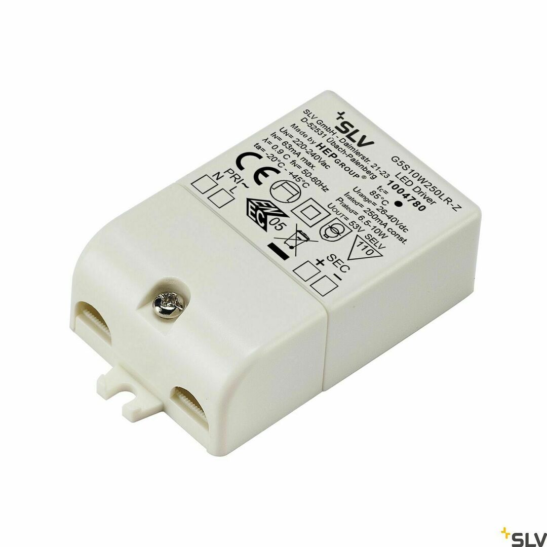 Sprawdź Sterownik LED SLV 250 mA 10 W biały 1004780 Sterownik LED SLV 250 mA 10 W biały 1004780