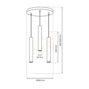 Lampa Wisząca Hudson Black 3x Gu10 small 4