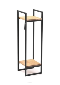 Kwietnik metalowy stojący JAKPOL 60 cm czarny loft z półkami dąb small 1