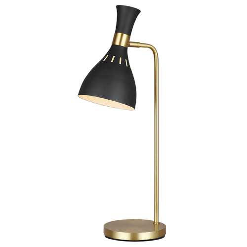 Sprawdź Lampa stołowa Joan 1 – nocna czerń i polerowany mosiądz Elstead