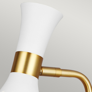 Lampa stołowa Joan 1 – matowa biel i polerowany mosiądz Elstead small 1