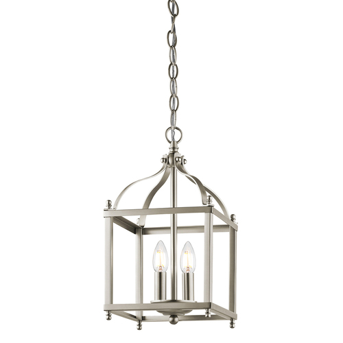Sprawdź Lampa Wisząca Mała Larkin 2 Lekka - Nikiel Szczotkowany Elstead