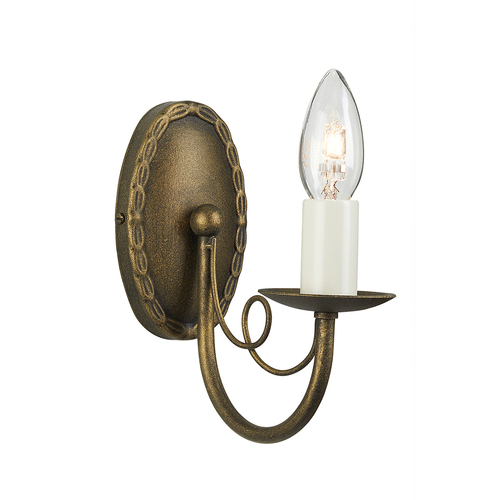 Sprawdź Lampa ścienna Minster 1 - czarna/złota Elstead
