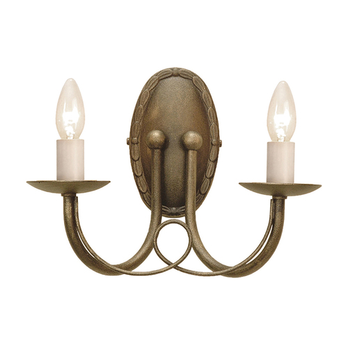 Sprawdź Lampa ścienna Minster 2 - czarna/złota Elstead