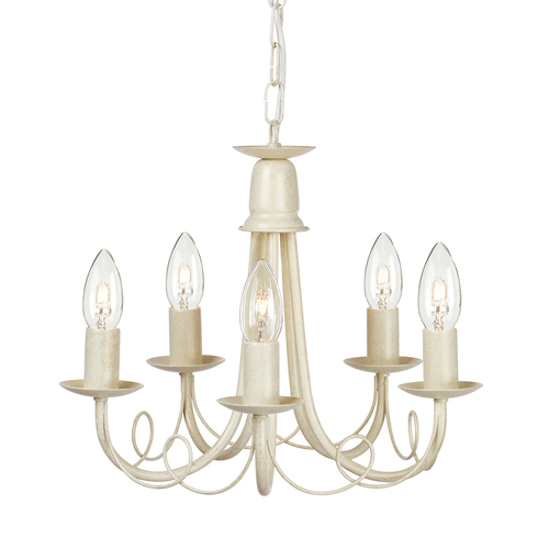 Sprawdź Żyrandol świetlny Minster 5 - Ivory Gold Elstead