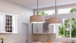 Lampa Wisząca Brązowa krata 4 Elstead small 1