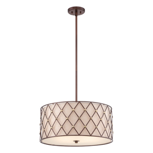 Lampa Wisząca Brązowa krata 4 Elstead small 0