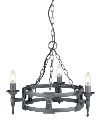 Sprawdź Żyrandol Saxon 3 Light - Czarny/Srebrny Elstead