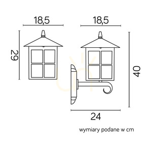 Kinkiet zewnętrzny SU-MA Wenecja czarny patynowany K 3012/1/KW g small 2