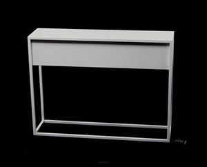 Kwietnik metalowy JAKPOL Loft Cubo biały 60x80 cm z donicą small 1