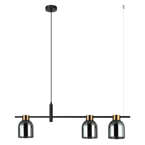 Sprawdź Lampa Wisząca Italux Servio 3xE14 Czarna Dymiona Grafitowa PND-66892-3-BK-SG