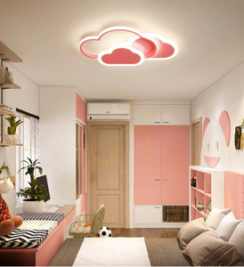 Lampa dzieciĘca led sufit rÓŻowe chmurki 58w + pilot dl-i03 small 2