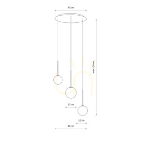 Lampa wisząca KARO III 10304 Nowodvorski – 3 szklane kule, 3×G9 small 3
