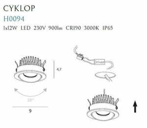 Oprawa wpuszczana Max Light Cyklop H0094 biała 12W LED IP65 3000K 6 cm 3 Oprawa wpuszczana Max Light Cyklop H0094 biała 12W LED IP65 3000K 6 cm small 3