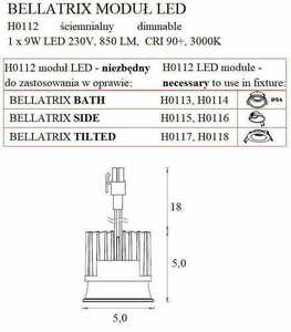 Moduł LED Max Light Bellatrix H0112 czarny 9 W 3000 K, ściemnialny small 2