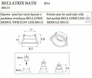 Oprawa wpuszczana Max Light Bellatrix H0113 biała 9W 3000K IP54 Ø8,5 cm small 3