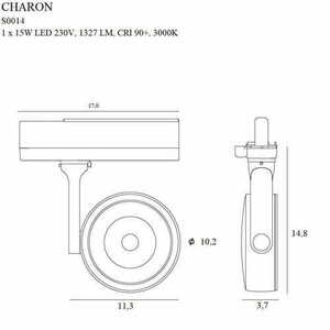 Reflektor do szynoprzewodu Max Light Charon S0014 czarny LED 15W 3000K small 2