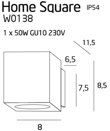 Sprawdź Kinkiet Max Light Home Square W0138 biały GU10 1x50W aluminium