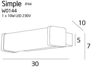 Kinkiet Max Light Simple W0144 chrom LED 10W IP44 30 cm 1 Kinkiet Max Light Simple W0144 chrom LED 10W IP44 30 cm small 1