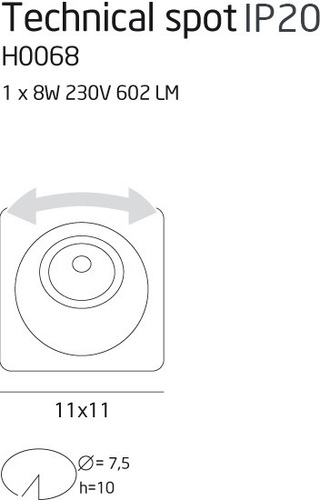 Sprawdź Oprawa wpuszczana Max Light Technical H0068 LED 8W 3000K kremowa IP20