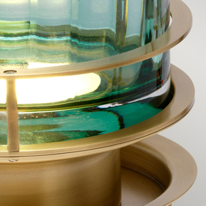 Lampa stołowa Arno - 1 źródło światła - Stary mosiądz i zielone szkło  Quintiesse small 4