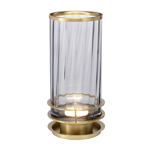 Lampa stołowa Arno - 1 źródło światła - Stary mosiądz i przydymione szkło Quintiesse small 0