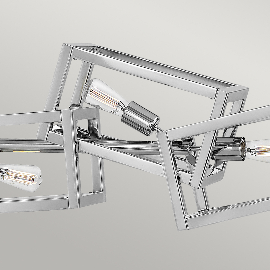 Zobacz Podłużna lampa wisząca Ensemble - 6 źródeł światła - Polerowany nikiel Quintiesse Podłużna lampa wisząca Ensemble - 6 źródeł światła - Polerowany nikiel Quintiesse