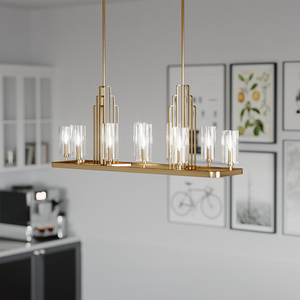 Lampa wisząca Kimrose - 10 źródeł światła - Szczotkowany naturalny mosiądz Quintiesse small 5