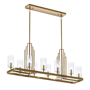 Lampa wisząca Kimrose - 10 źródeł światła - Szczotkowany naturalny mosiądz Quintiesse small 0