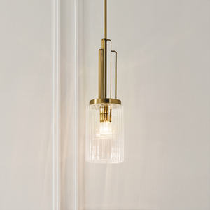 Lampa wisząca Kimrose - 1 źródło światła - Szczotkowany naturalny mosiądz Quintiesse small 6