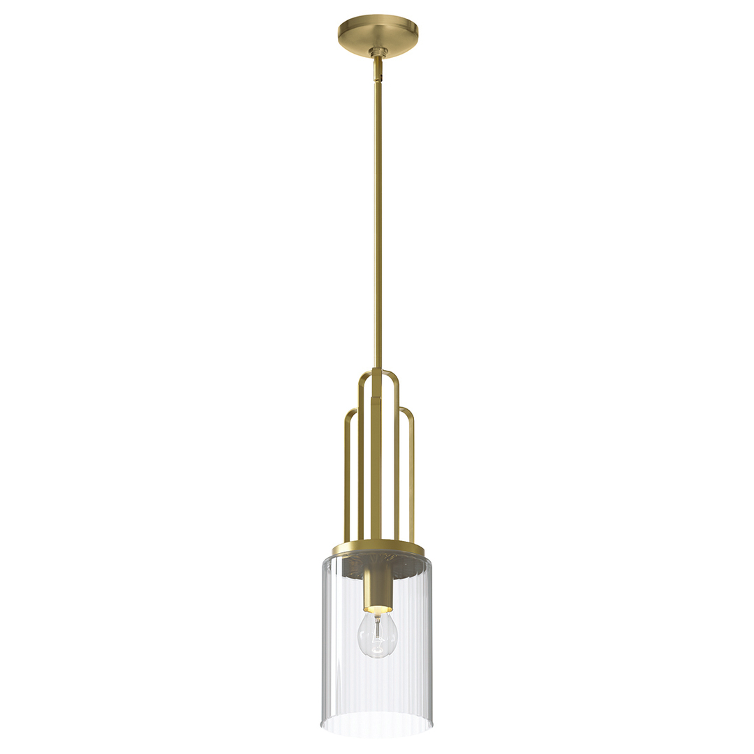 Lampa wisząca Kimrose - 1 źródło światła - Szczotkowany naturalny mosiądz Quintiesse