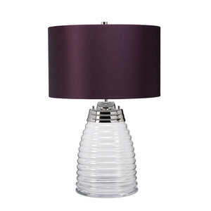 Lampa stołowa Milne - 2 źródła światła - Fioletowy abażur  Quintiesse small 1