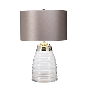 Lampa stołowa Milne - 2 źródła światła - Szary abażur  Quintiesse small 3