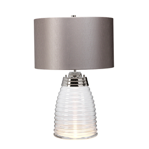 Lampa stołowa Milne - 2 źródła światła - Szary abażur  Quintiesse small 0