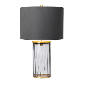 Lampa stołowa Reno - 1 źródło światła - Przydymione szkło/ Stary mosiądz Quintiesse small 1