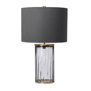 Lampa stołowa Reno - 1 źródło światła - Przydymione szkło/ Stary mosiądz Quintiesse small 0