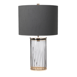 Lampa stołowa Reno - 1 źródło światła - Dymione szkło/ Polerowany nikiel  Quintiesse small 1