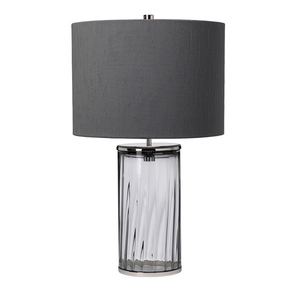 Lampa stołowa Reno - 1 źródło światła - Dymione szkło/ Polerowany nikiel  Quintiesse small 0