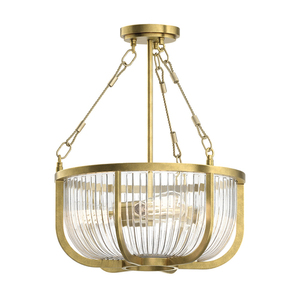Lampa wisząca/ Półplafon Roux - 3 źródła światła - Naturalny mosiądz Quintiesse small 4