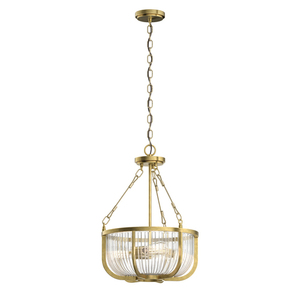 Lampa wisząca/ Półplafon Roux - 3 źródła światła - Naturalny mosiądz Quintiesse small 0