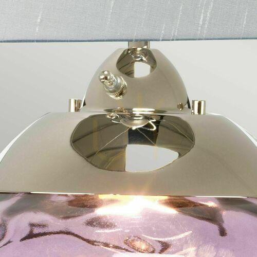 Sprawdź Duża lampa stołowa Quintiesse Samara – śliwkowe szkło, 2 źródła światła