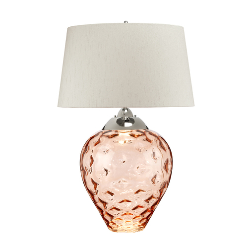 Sprawdź Duża lampa stołowa Samara - 2 źródła światła - Łososiowa  Quintiesse