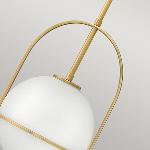 Lampa wisząca Somerset - 1 źródło światła - Opalowe szkło - Stary mosiądz Quintiesse small 2