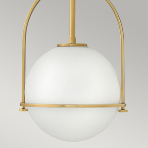 Lampa wisząca Somerset - 1 źródło światła - Opalowe szkło - Stary mosiądz Quintiesse small 3