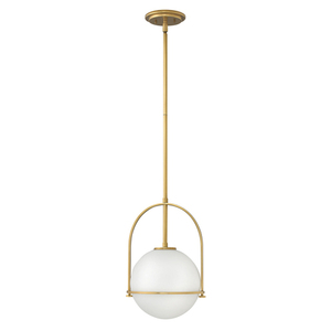 Lampa wisząca Somerset - 1 źródło światła - Opalowe szkło - Stary mosiądz Quintiesse small 0